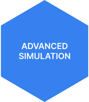 CAD Micro advanced simulation solutions solid hexagon with text
