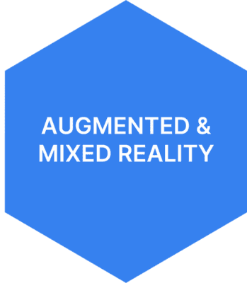 CAD Micro Augmented &Mixed Reality solutions solid hexagon with text