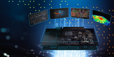 computer screens connected to digital chip