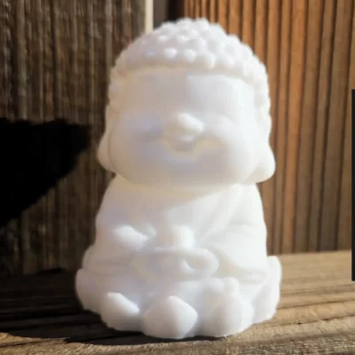 3D Printed Laughing Buddha in white