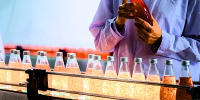 Juice bottling factory line