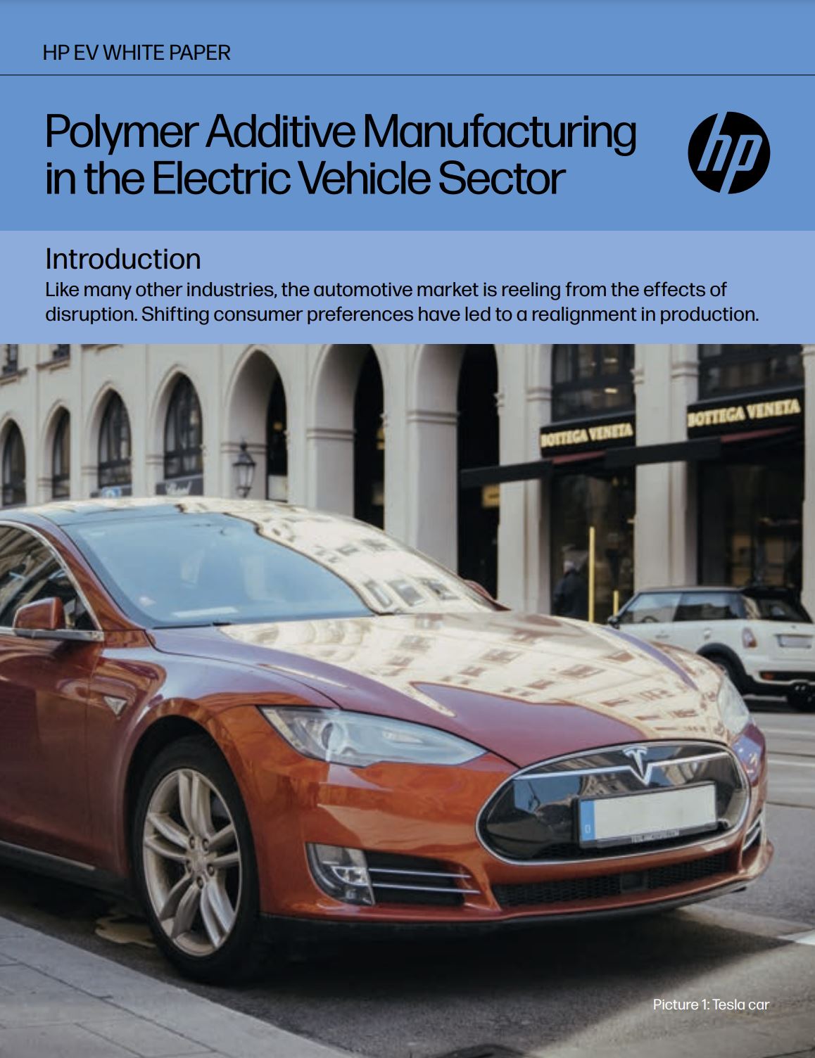 HP EV White paper Polymer AM in the EV Sector cover page