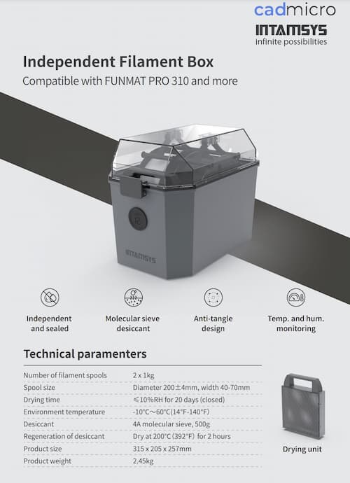 Intamsys 3D Printing accessory spec sheet thumbnail