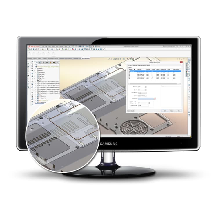 screen with CAMWorks software