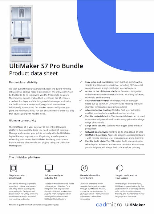 UltiMaker S7 Pro-Bundle Product Data Sheet