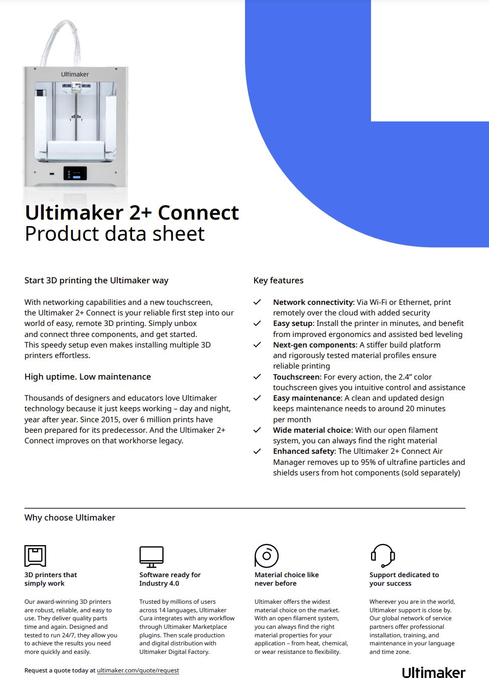 UltiMaker 2+ Connect Data sheet thumbnail
